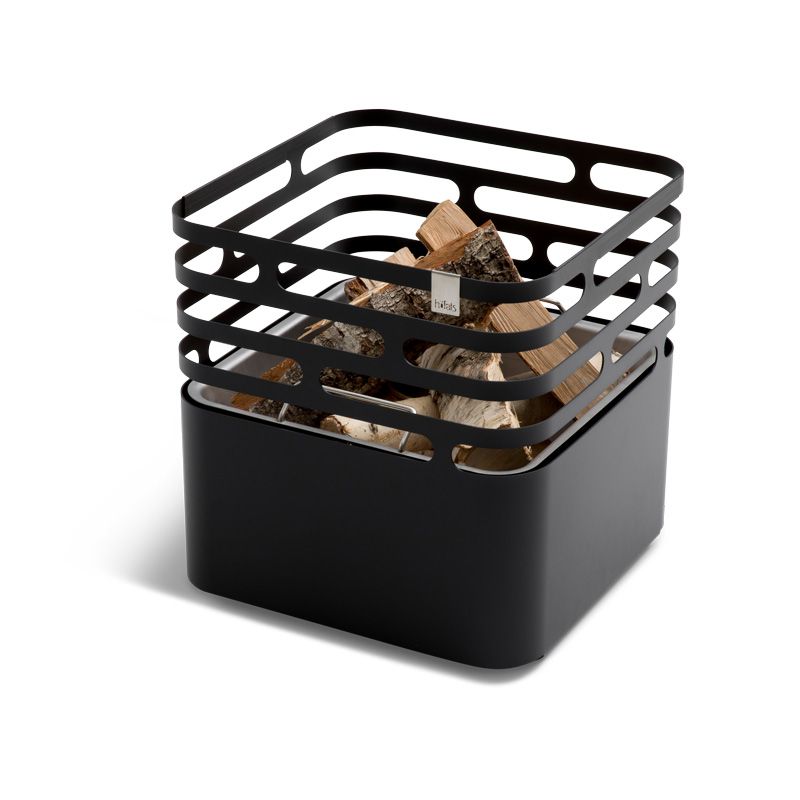 HÖFATS - CUBE Fire Basket black Corten Steel